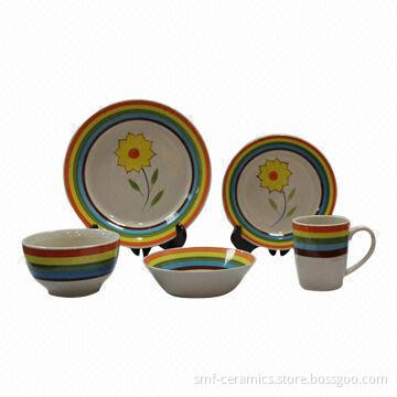 20-piece Hand-painting Ceramic Dinner Set, Various Glazes are Available